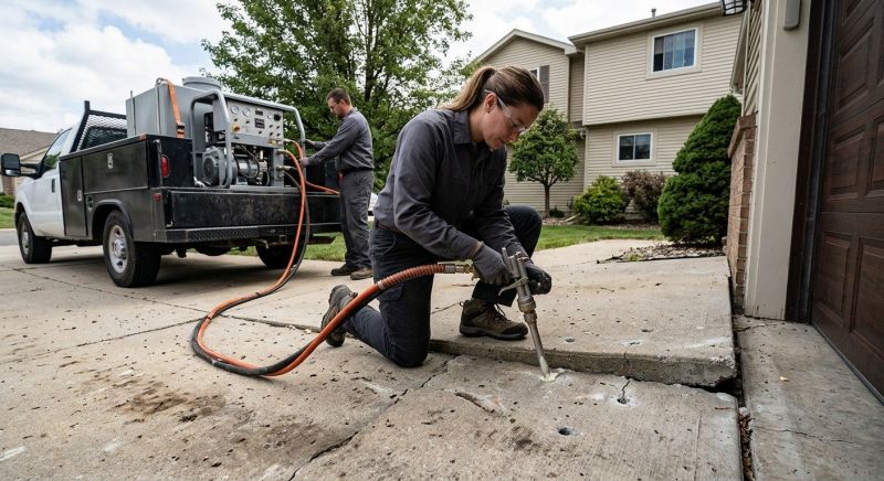 Sunken Driveway Lifting in San Antonio, TX
